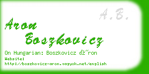 aron boszkovicz business card